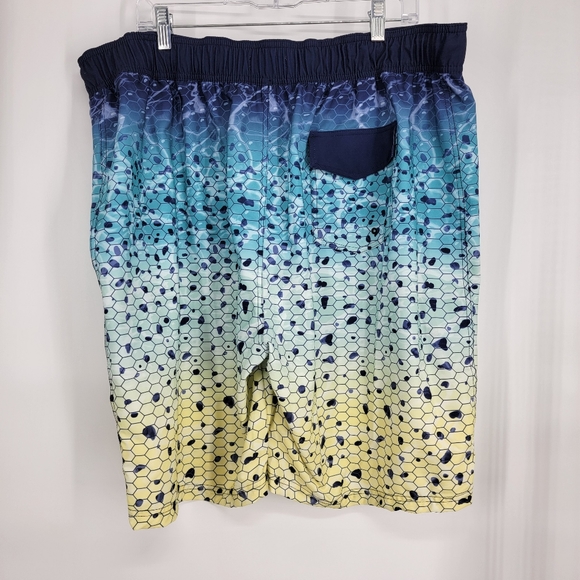 Men's Ocean Coast Blue Yellow Swim Trunks Board Shorts XXL Surf - Picture 2 of 6